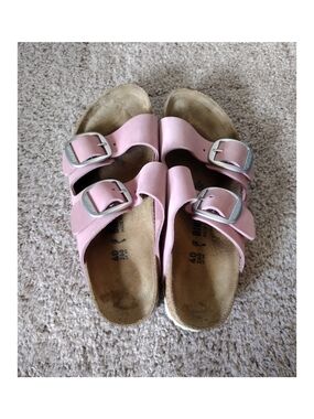 Birkenstock Rose Suede Double Buckle Slide Size 9